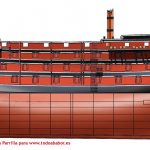 Plano en color del Santísima Trinidad en su posible aspecto en Trafalgar