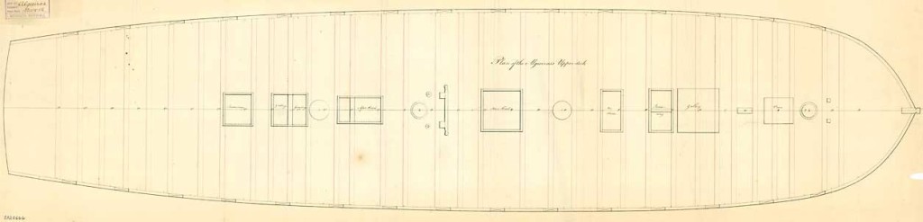Plano de la segunda batería del navío Algeciras