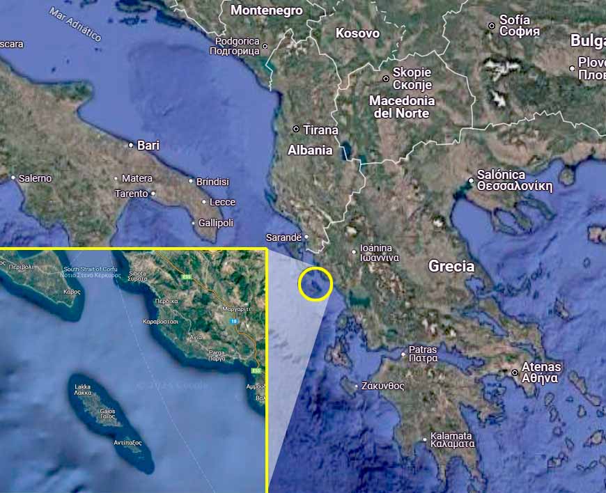 Situación de la Isla Longo. Google Maps.