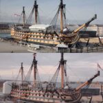 Navío Victory antes y después de su nuevo pintado