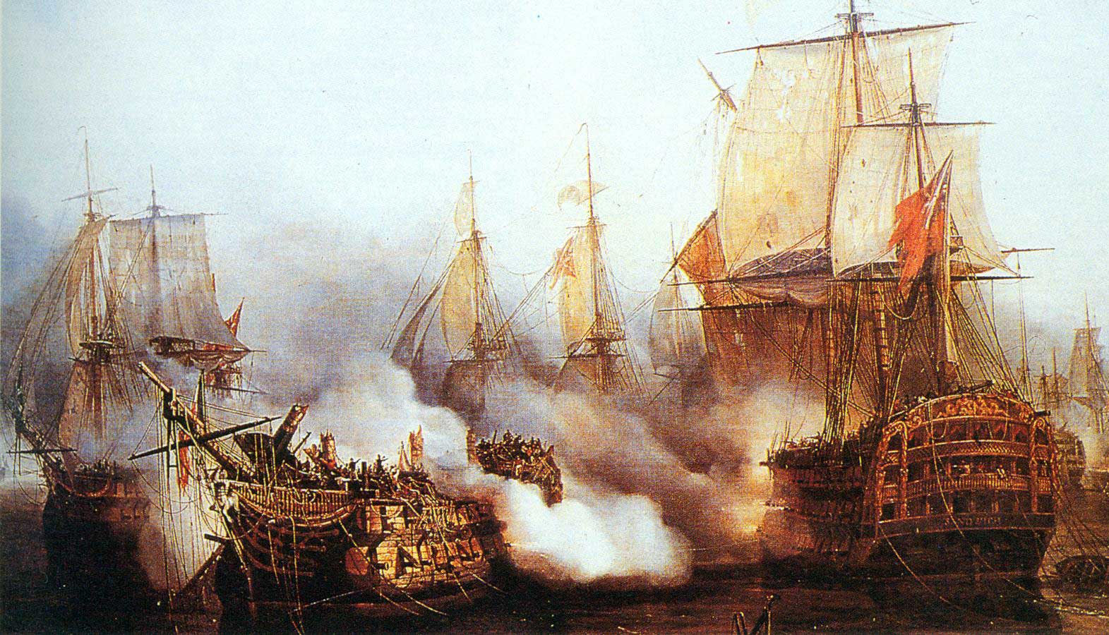  El navío Redoutable en la batalla de Trafalgar